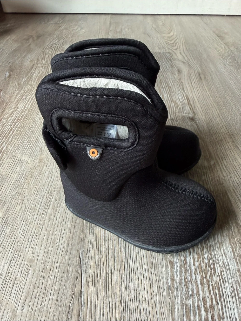 Bogs Baby Black Fleece-Lined Ankle Boots